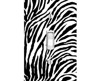Zebra print, Animal Print Light Switch Cover, Night Light, Cabinet Knob