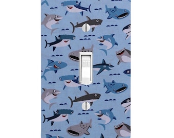 Sharks, Ocean, Kids Room Light Switch Cover, Night Light, Cabinet Knob