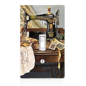 Antique Sewing Machine Light Switch Cover, Night Light, Cabinet Knob