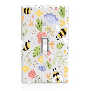 Bee, Honey Bee, cute Light Switch Cover, Night Light, Cabinet Knob