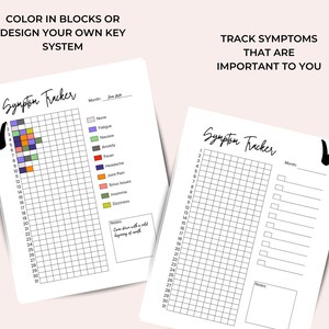 Monthly Symptom Tracker Printable - Journal Page - Symptom Log - Daily ...