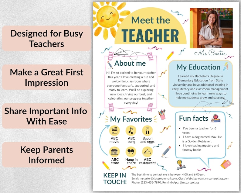 Meet the Teacher Template, Editable Meet the Teacher Letter, All About ...