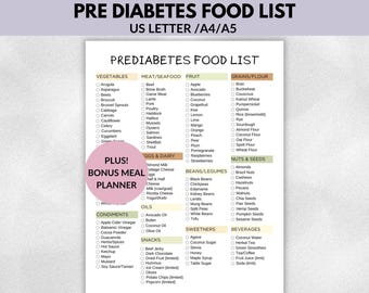 Lista produktów spożywczych dla osób w stanie przedcukrzycowym, planer posiłków dla osób w stanie przedcukrzycowym do druku, tabela produktów spożywczych dla osób w stanie przedcukrzycowym
