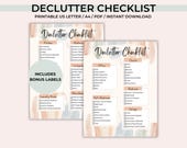 Declutter Checklist Printable, Declutter Planner, Home Decluttering, Spring Cleaning Cleaning Checklist, ADHD Cleaning, House Cleaning List