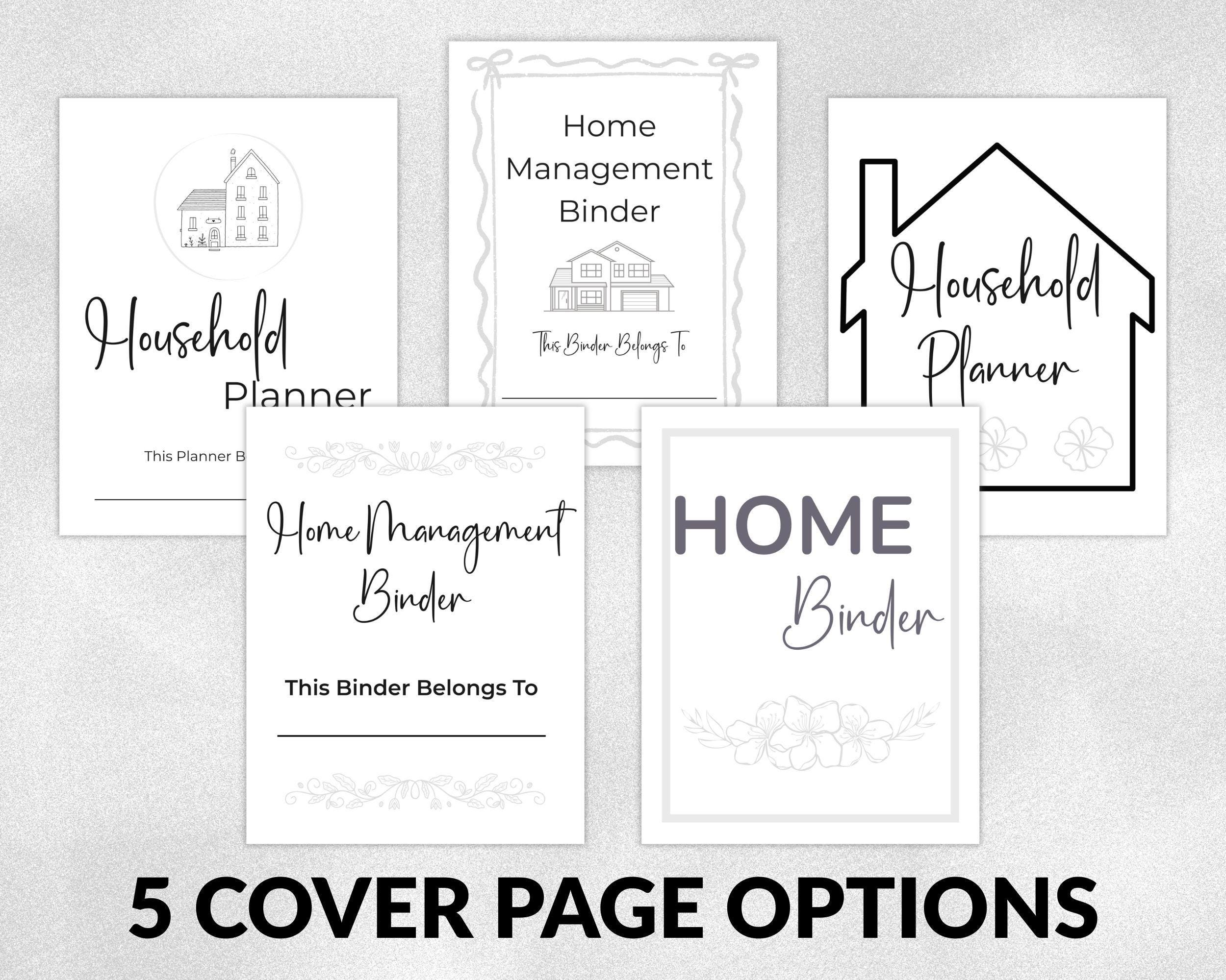 Home Management Binder, Printable Home Organization Planner, Household ...