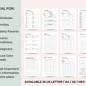 Printable Medical Binder, Medical Planner, Family Health Binder ...