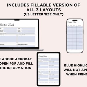 Visit Tracker Reseptionist Doctor Visit Tracker Editable, Doctor Notes Printable, Medical Records ...