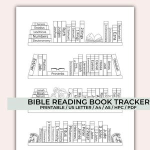 Bible Book Tracker - Printable Reading Log - Scripture Reading Planner - Journal Page - Letter A4 A5 HP Classic