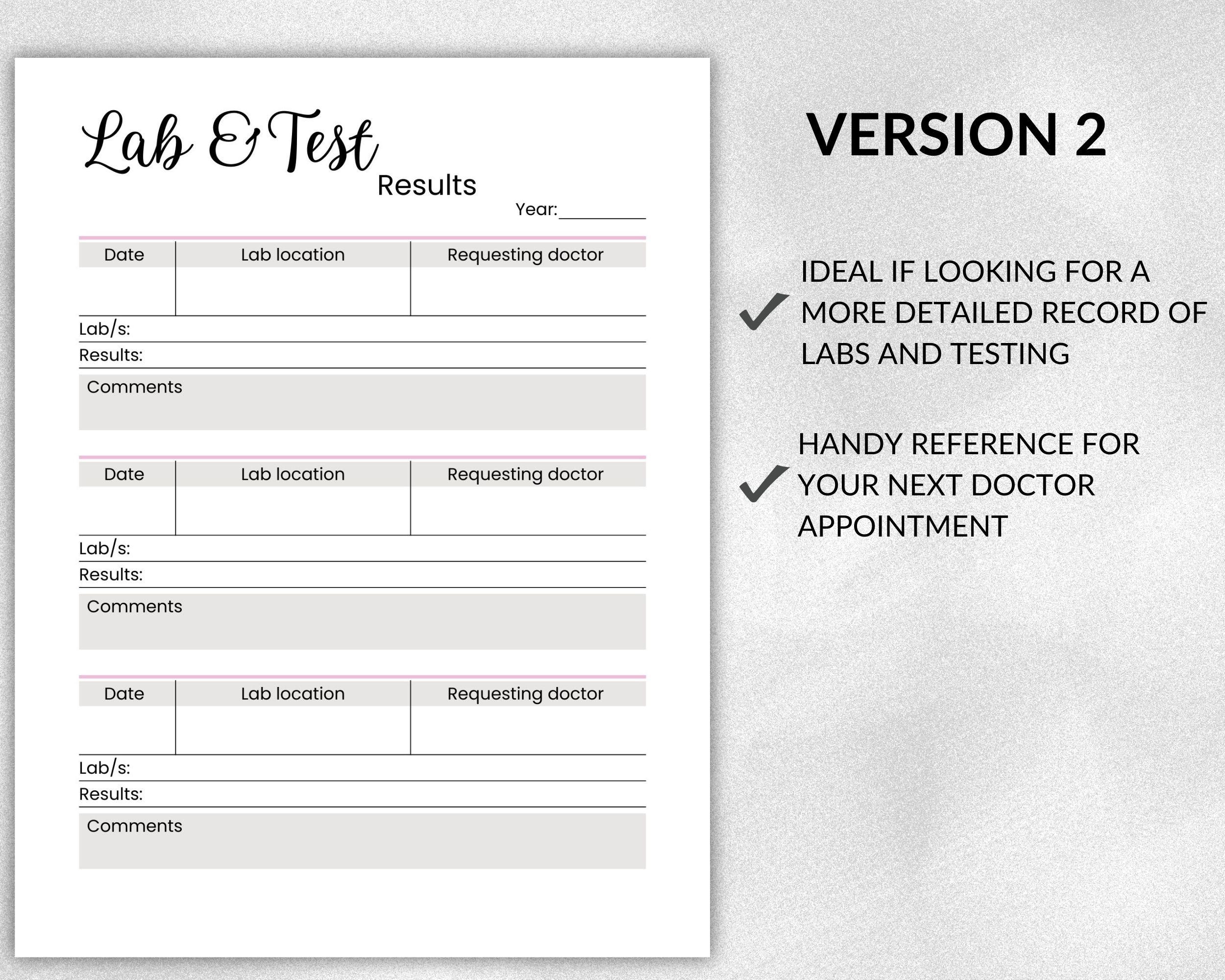 Editable Lab Results Tracker - Printable Blood Work Tracker - Health ...