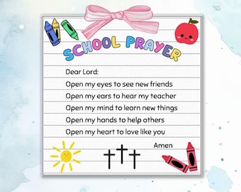 First Day of School Prayer Tag: Christian Blessing (PDF Download)