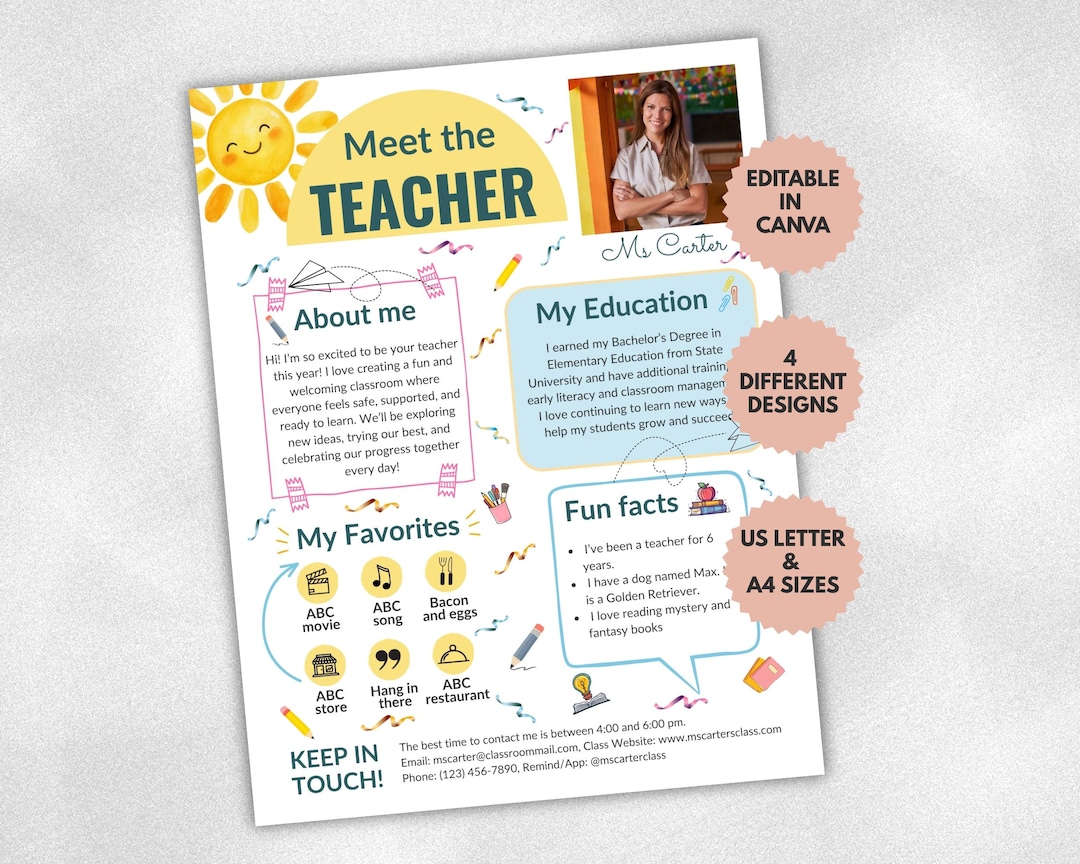 Meet the Teacher Template, Editable Meet the Teacher Letter, All About ...