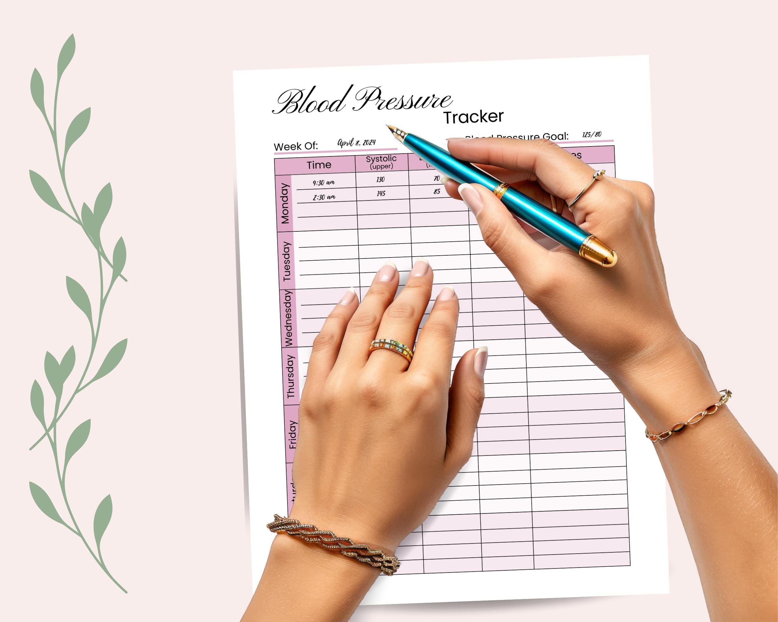 Bp Tracking Cards.pdf Blood Pressure Tracker, Printable Blood Pressure Log, BP Chart ...