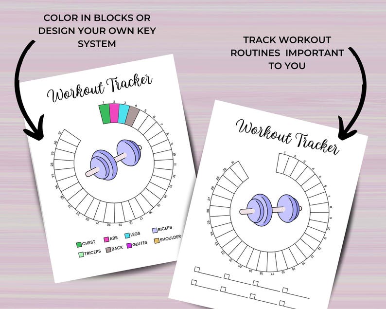 Workout Tracker - Printable Fitness Journal Page - Daily Exercise Log ...