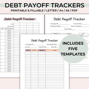 Paquete de seguimiento de deudas editable, seguimiento de pago de deudas imprimible, seguimiento de deudas estudiantiles, desafío de deudas, seguimiento de préstamos en PDF, página de diario