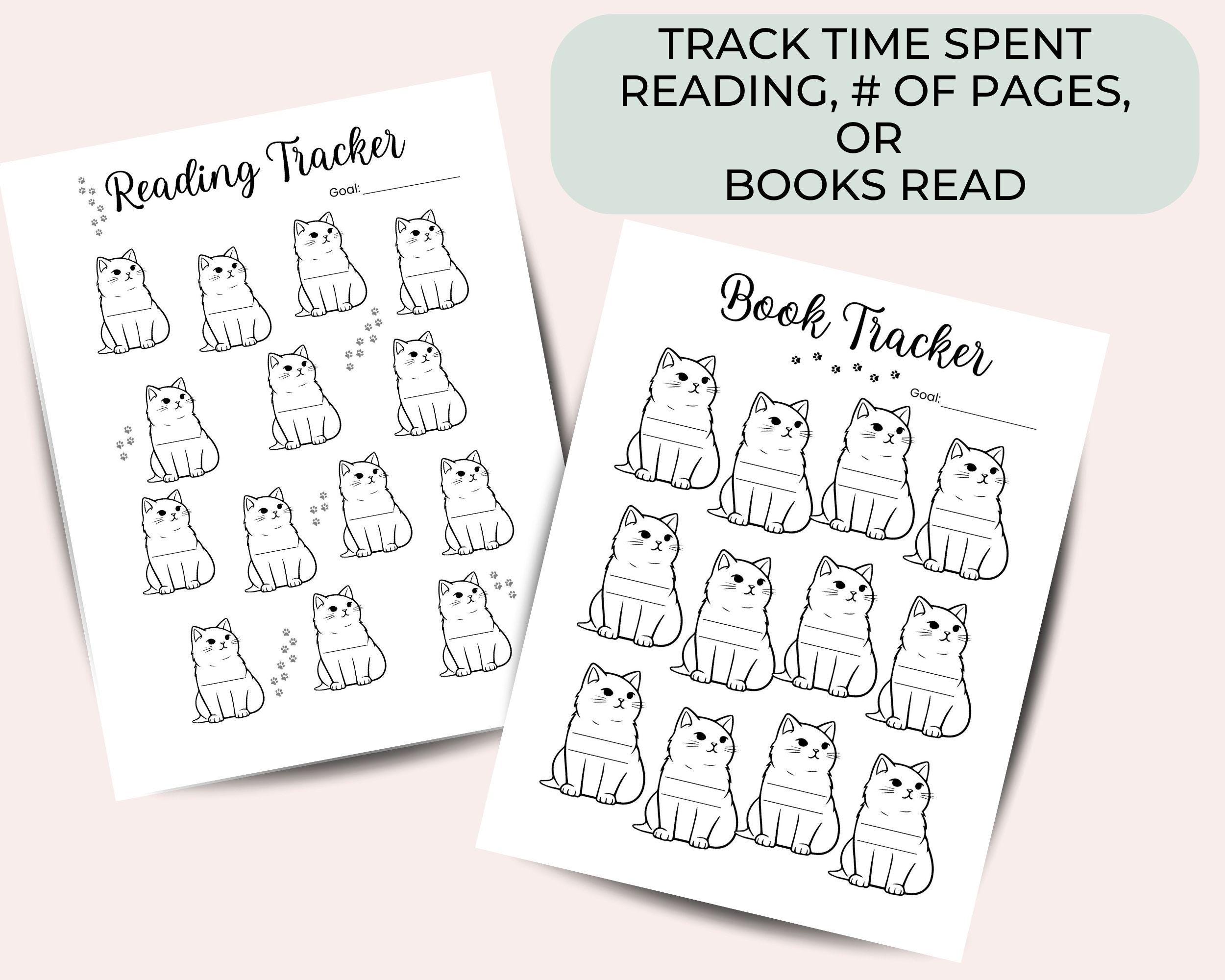 Reading Tracker - Printable Cat Book Tracker - Reading Journal Page ...