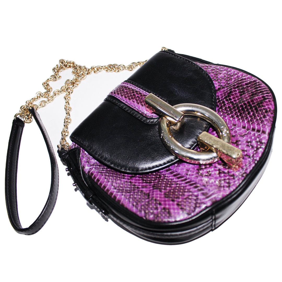 Purple snakeskin purse sale