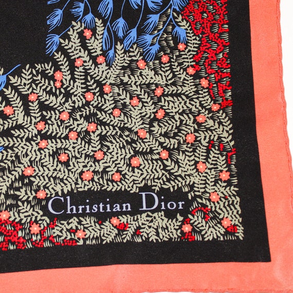 Vintage Christian Dior Silk Scarf / Multicolor Wo… - image 7