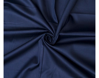 Premium 100% Pure Luxury Cotton. Classic Solid Dark Blue Color Shirting Fabrics.