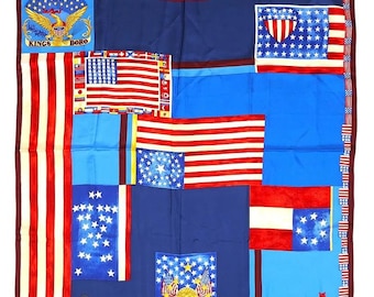 Vintage Versace Atelier American Flag Motif Scarf