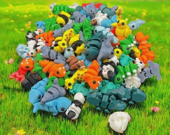 Relleno para huevos de Pascua; Mini animales antiestrés impresos en 3D: rellenos para huevos de Pascua, cestas, pequeños juguetes sensoriales para niños, premios para el aula