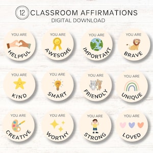 Classroom Printable Affirmations, Homeschool Affirmations, Back To School Affirmations, Classroom Affirmations, Affirmation Posters