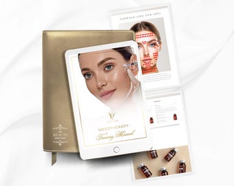 Mesotherapy Training Manual | Editable Aesthetics Cosmetic Injectable Training Course | Canva Template | Instant Download