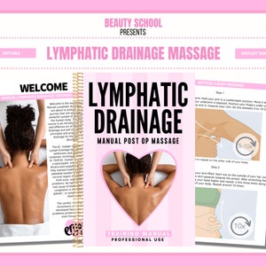 Lymphatic Drainage Training Manual, Lymph Drainage, Body Sculpting, Massage Training Guide, PDF eBook, Digital Download, Edit in Canva