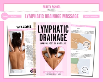 Lymphatic Drainage Training Manual, Lymph Drainage, Body Sculpting, Massage Training Guide, PDF eBook, Digital Download, Edit in Canva