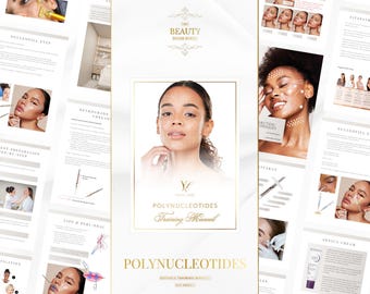 Manual de capacitación sobre polinucleótidos / Guías de inyectables estéticos, plantillas editables de Canva (descargas instantáneas)