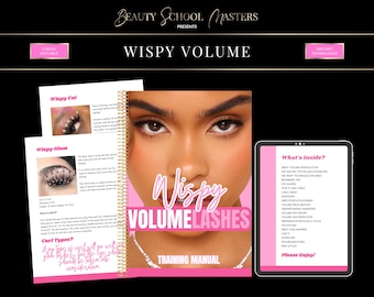 Wispy Volume Lash Training Manual, Lash Tech Guide (Digital PDF eBook)