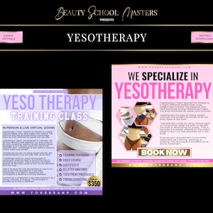 Yesotherapy Training Course, Editable Canva Manual (PDF eBook)