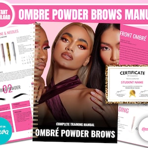 Ombre Powder Brow Training Manual, Editable, Microshading Manual, Ombre Brow Training, PMU, Brow Mapping, Brow Corrections, Permanent Makeup