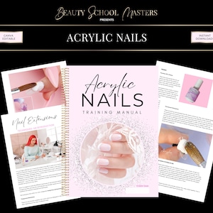 Acrylic Nail Extensions Training Manual, Editable Canva eBook (PDF)