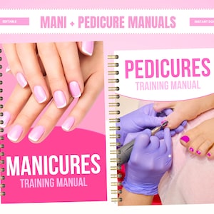 Manicures, Pedicures, Training Manuals, PDF, eBooks, Nail Technician, Training Guides, Guidebooks, Editable in Canva
