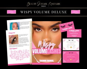 Wispy Volume Lash Training Manual, Lash Tech Course, Certificate, Canva (PDF eBook)