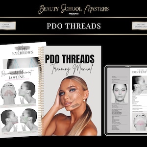 PDO Facial Threads Training Manual, Beginner Thread Lifts (Editable Canva Manual)