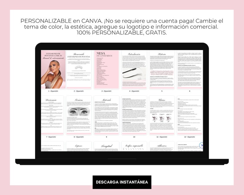 Spanish Lash Manual, Eyelash Extensions, Training Manual, Classic Lash