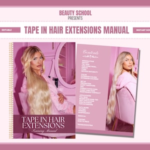 テープインヘアエクステンショントレーニングマニュアル、テープインヘアエクステンション、テープインヘアトレーニングガイド、ヘアエクステンション電子書籍、Canvaで編集