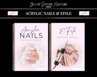 Acrylic Nails & EFile Training Manual, Editable Workbook (PDF eBook)