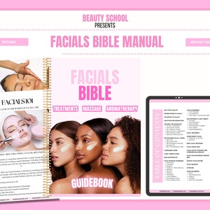 ULTIMATE Facials Training Manual for Estheticians, Cosmetology, Massage, Skincare, Student, Tutor, Learn, Teach, PDF Ebook, Edit in Canva