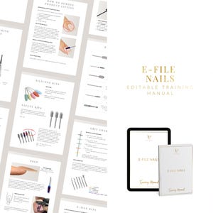 E-File Nail Training Manual: Editable Canva Study Guide Template (PDF Download)
