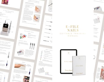 E-File Nail Training Manual: Editable Canva Study Guide Template (PDF Download)