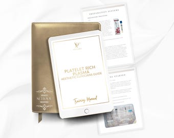PRP Training Manual for Clinicians, Platelet Rich Plasma Aesthetics Course (Canva Editable, Digital Download)