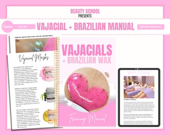 Vajacials, Vajacials-trainingshandleiding inclusief Brazilian Wax, Vajacial-gids, Vajacial-cursus, Wax eBook, bewerkbaar in Canva