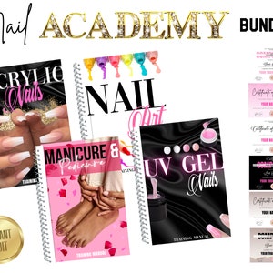 Nail Tech Training Manuals, Acrylic Nail Extensions, Gel Nails,  Nail Art, Manicure, Pedicure, Student Class Training Guides, Edit in Canva