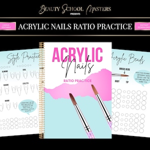 Acrylic Nails Practice Sheets, Bead Ratio Workbook (Canva Edit)