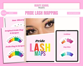 PRIDE Lash Mapping, Lash Mapping Forms, Eyelash Extensions Practice, Student Lash Artist, Lash Technician, Eyelash Mapping, Printable PDF