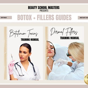Botox & HA Fillers Training Manuals, Cosmetic Injections Training Guides, Nurse Injector Courses, Neurotoxins, Editable eBooks, Canva