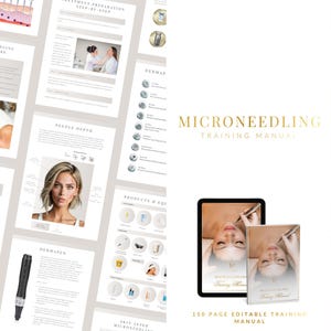 Microneedling Training Manual: Editable  Beauty Course Canva Template (Instant Download)