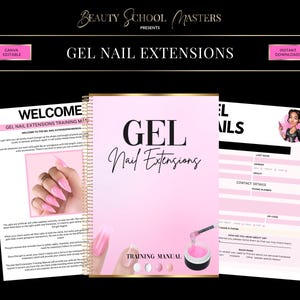 Gel Nail Extensions Training Manual, Editable Canva Guide (PDF)
